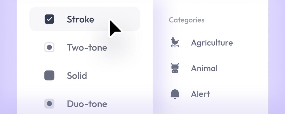 Filter icon styles & categories
