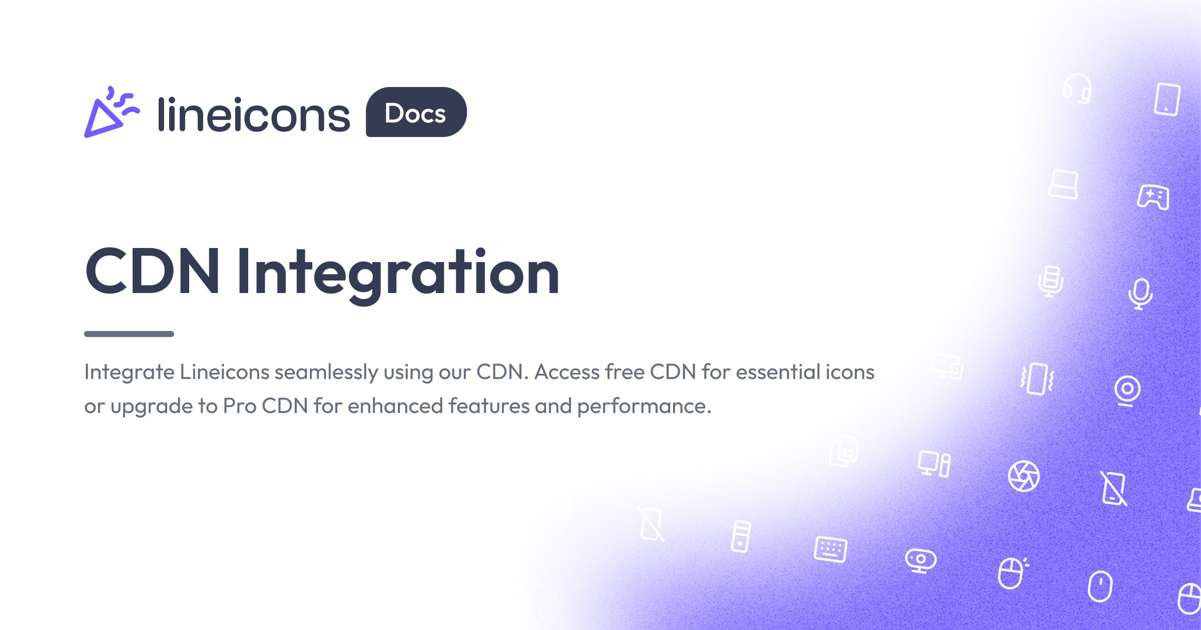 CDN Integration | Lineicons Free & Pro | Docs - Lineicons